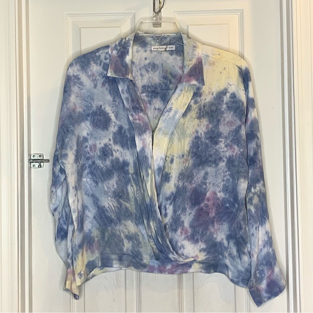 Young fabulous & broke Jayden Tie Dye Surplice Top Size Large